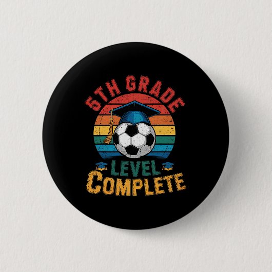 5年生 最終学年 サッカー少年少女 最終登校日 缶バッジ (正面)