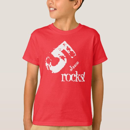 5年目の誕生日ギフトV03 （5年目）名前をカスタムする Tシャツ (正面)