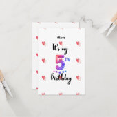 5年目パーソナライズされたの誕生日招待カード カード (正面/裏面インサイチュ)