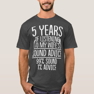 5年目結婚の5周年の贈り物聞妻 Tシャツ