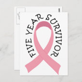 5年間の乳がん生存者はがき ポストカード (正面/裏面)