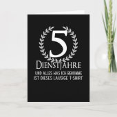 5年間の勤続記念会社パーティー社員 カード (正面)