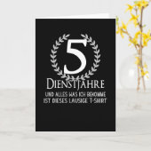 5年間の勤続記念会社パーティー社員 カード (黄色い花)