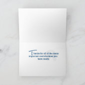 5年間の従業員の記念日 カード (内部)