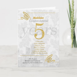 5年間の従業員記念日ビジネスエレガンス カード