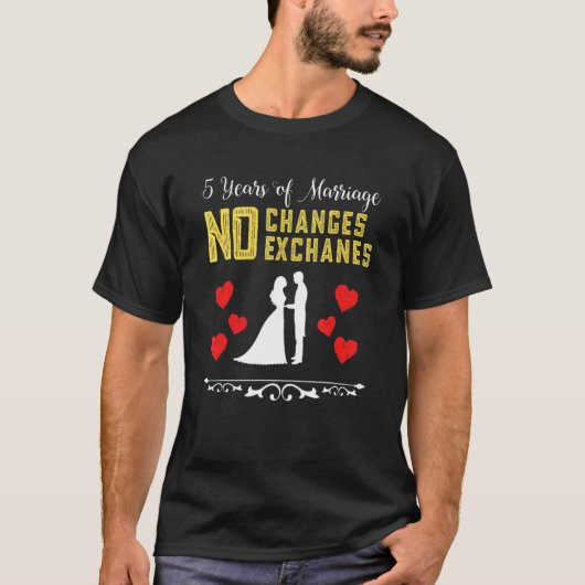 5年間の結婚返金交換カップルAn Tシャツ (正面)