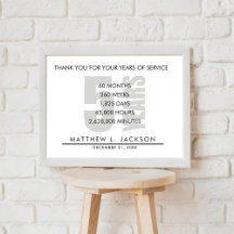 5年間の退職金または従業員の感謝のギフト