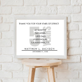 5年間の退職金または従業員の感謝のギフト ポスター