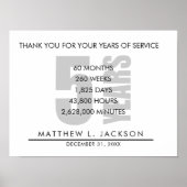 5年間の退職金または従業員の感謝のギフト ポスター (正面)