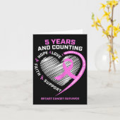 5年間乳がん生存者5年間のがんフリー カード (黄色い花)