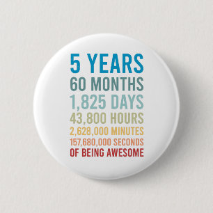 5年60ヶ月の1,825日が素晴らし誕生日 缶バッジ