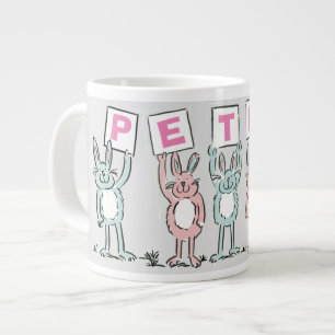 5文字の名前(おもしろいウサギ付き) ジャンボコーヒーマグカップ