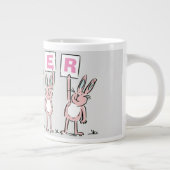 5文字の名前(おもしろいウサギ付き) ジャンボコーヒーマグカップ (右)