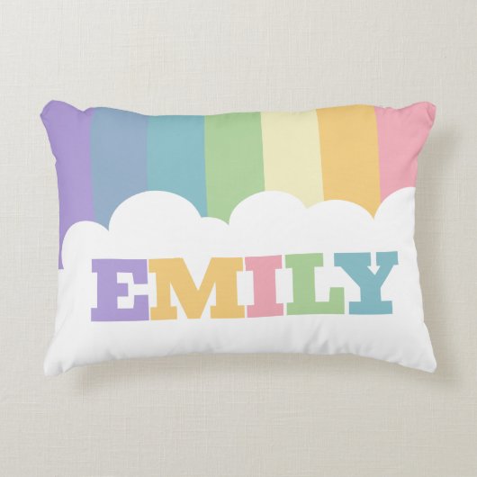 5文字カラフル名レインボーアース音雲 アクセントクッション (正面)