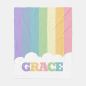 5文字カラフル名レインボーアース音雲 フリースブランケット (正面)