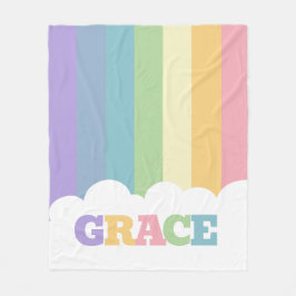 5文字カラフル名レインボーアース音雲 フリースブランケット