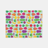 5日のフルーツ及び野菜 フリースブランケット (正面(横))