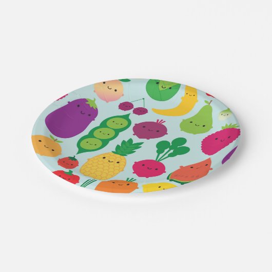 5日のフルーツ及び野菜 ペーパープレート (アングル)
