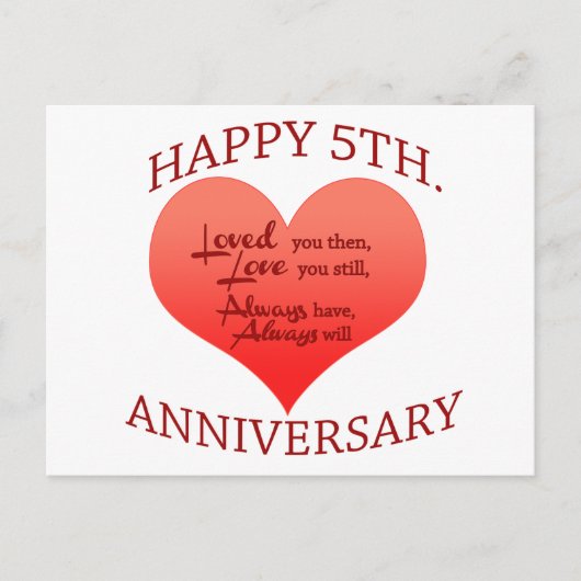 5日記念日 ポストカード (正面)