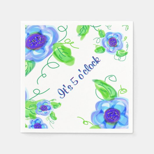 5時だ スタンダードカクテルナプキン (正面)