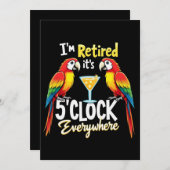 5時で定年退職しただ 招待状 (正面/裏面)