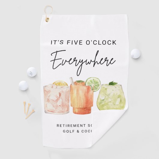 5時どこでもリタイアメントパーティー ゴルフタオル (インサイチュ)