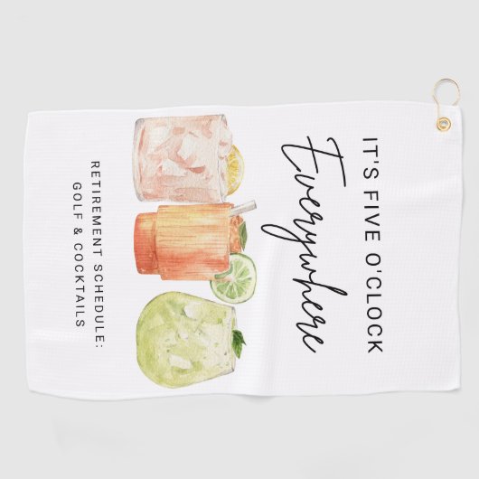 5時どこでもリタイアメントパーティー ゴルフタオル (横)