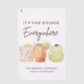 5時どこでもリタイアメントパーティー ゴルフタオル (正面)