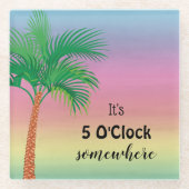 5時のどこか|熱帯の夕日  ガラスコースター (正面)