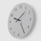 5時の灰色の大時計 ラージ壁時計 (傾斜)