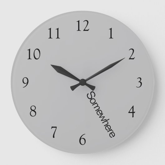 5時の灰色の大時計 ラージ壁時計 (正面)