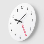 5時はどこかで赤文字 ラージ壁時計 (傾斜)