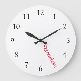 5時はどこかで赤文字 ラージ壁時計