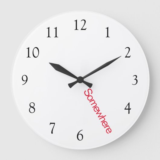 5時はどこかで赤文字 ラージ壁時計 (正面)