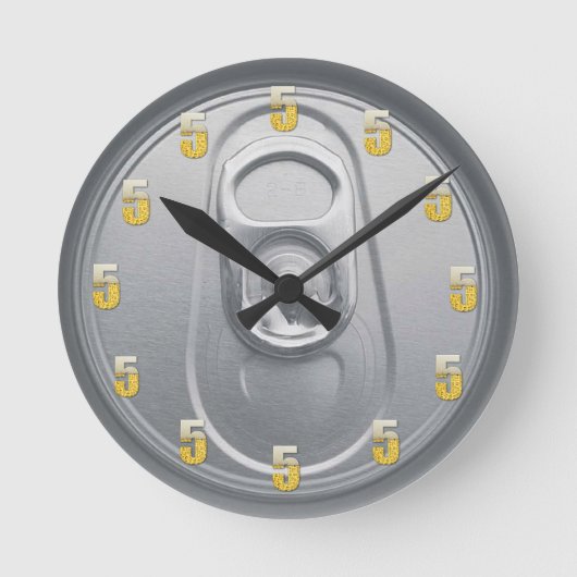 5時ビール24分 ラウンド壁時計 (正面)