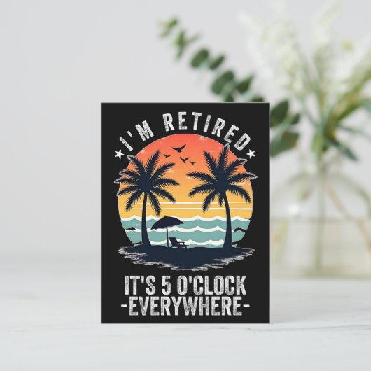 5時私は夏休み中どこでも退職した引退 ポストカード (スタンド正面)