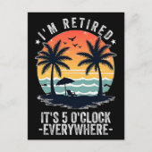 5時私は夏休み中どこでも退職した引退 ポストカード (正面)