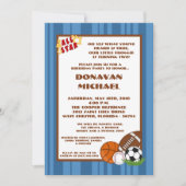 5時間365日すべてのスターブルー誕生日パーティーの招待状 招待状 (正面)