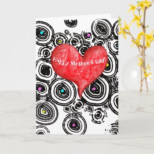 5時間365日のおもしろいファンキーと母の日のカード カード (黄色い花)