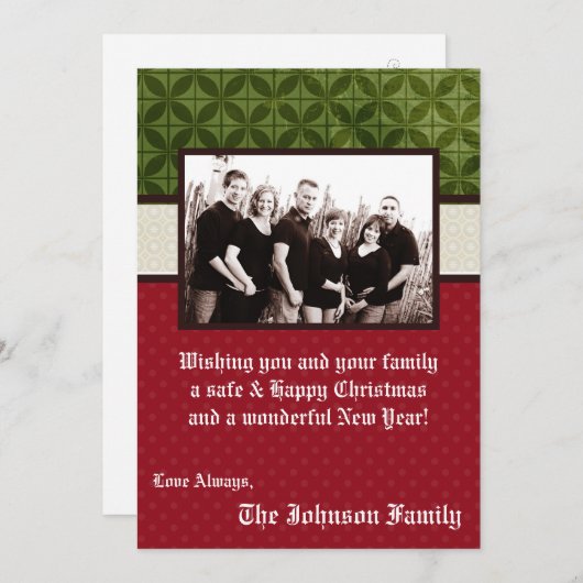 5時間365日のクリスマスクリスマスハッピーホリデーフォトカード シーズンカード (正面/裏面)