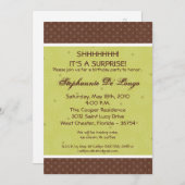 5時間365日のグリーン水玉模様プリント誕生日招待状 招待状 (正面/裏面)