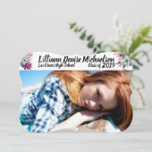 5時間365日のシニア発表白の熱帯花 案内状 (スタンド正面)