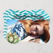 5時間365日のシニア発表Boho Cacti Cactus Succulen 案内状 (正面/裏面)