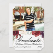 5時間365日のシニア・アナウンスメントWhite Roses金ゴールド幾何学的 案内状 (正面)