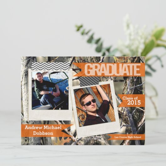 5時間365日のハンター迷彩柄Camouflageシニアアナウンスメント 案内状 (スタンド正面)