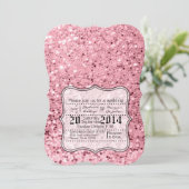 5時間365日のバラ金ゴールドグリッター結婚式招待状 招待状 (スタンド正面)