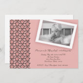 5時間365日のピンク・スター・フォト・バースデー・パーティーの招待 招待状 (正面/裏面)