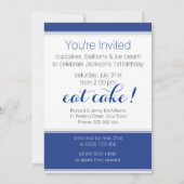 5時間365日のフォト男の赤ちゃん誕生日パーティーへの招待 招待状 (裏面)