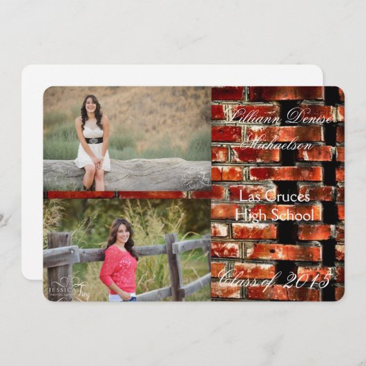 5時間365日のブリック・ウォールグランジ・建物に関する上級者向け発表 案内状 (正面/裏面)