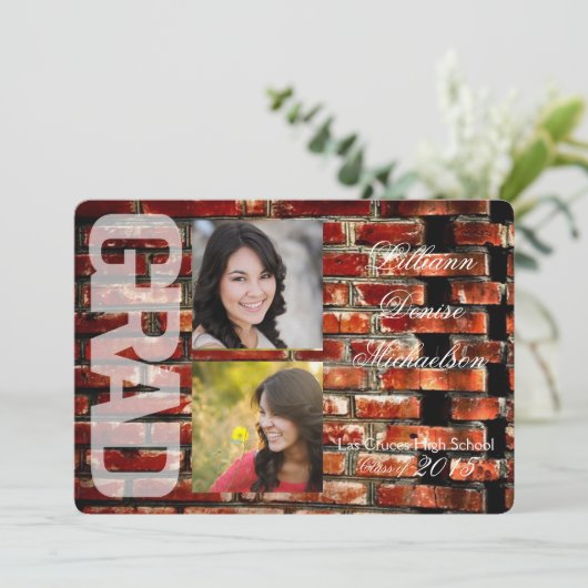 5時間365日のブリック・ウォールグランジ・建物に関する上級者向け発表 案内状 (スタンド正面)